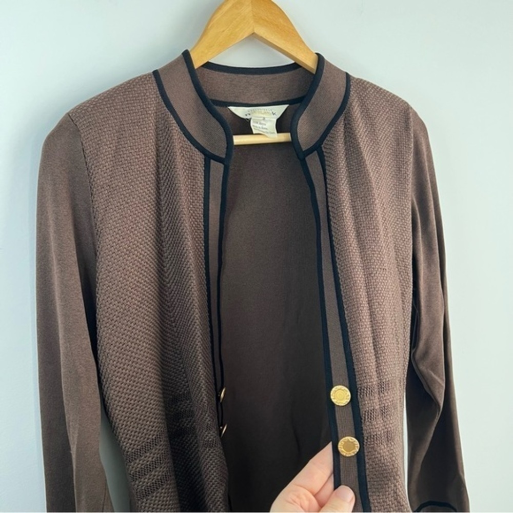 Misook Brown Open-Front Blazer - Picture 4 of 6